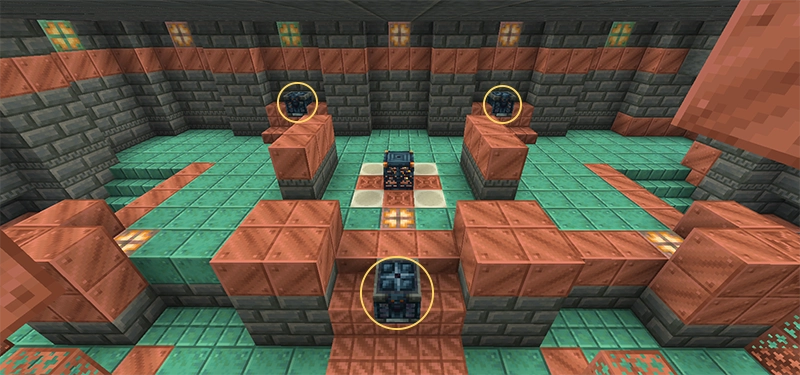 議場の間に生成される宝物庫の例。議場に3つ生成されている。