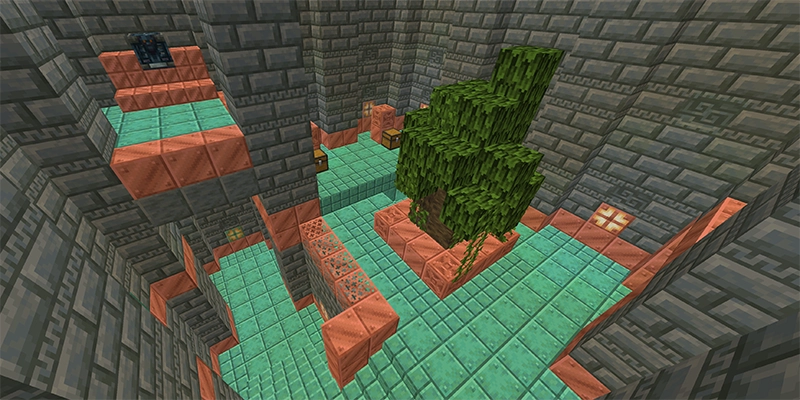 ジャングルの木が生えている、トライアルチャンバーの玄関。