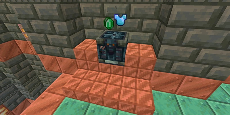 宝物庫を試練の鍵で開錠し、アイテムが放出されている様子。